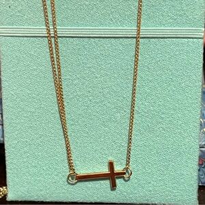 Alex and Ani pull chain cross necklace